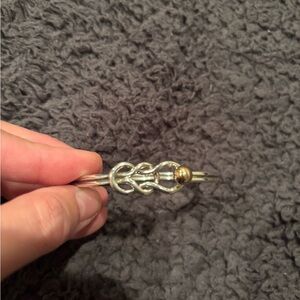 Stylish Silver and Gold Accent Bracelet